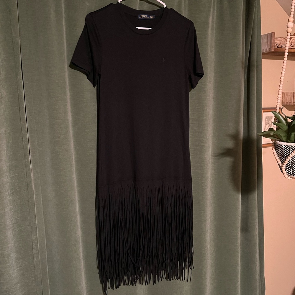 Polo Ralph Lauren Black Dress with fringe